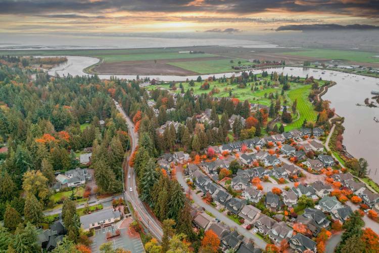 Nicomekl River and Nico Wynd Golf Course. Nico Wynd is a regulation length 9-hole, par 35 golf course.