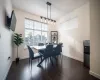 Open concept kitchen and dining room. Dining room has a large window to provide ample lighting into the home.