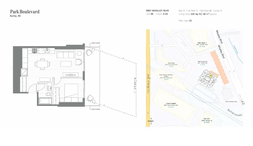 Perfect floor plan, at the quiet side of the building